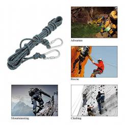 Docooler 8mm * 10m Klettern Seil mit Karabiner/Survival Schnur Zubehör 