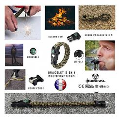 Survivalkit, Überleben Set, Rettungshilfe professionelles survival kit 19 in 1.Die beste Ausstattung zur Verteidigung und zum Angriff für Camping etc... 