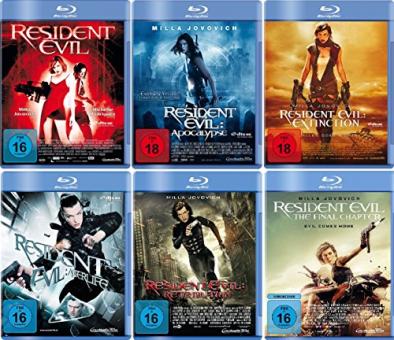 Resident Evil 1-6 komplett Set (FSK 18) - Deutsche Originalware [6 Blu-rays] 